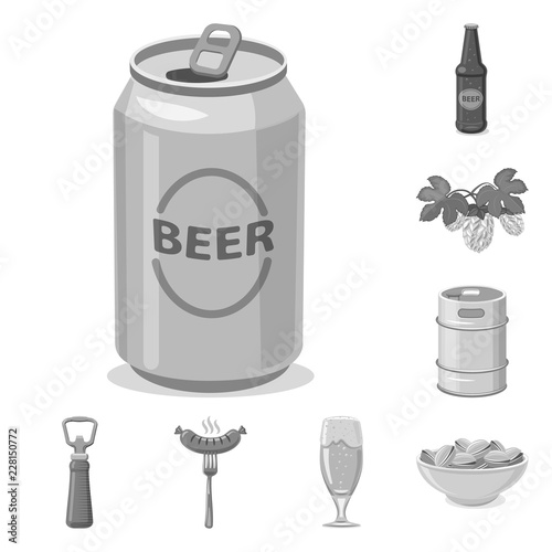 Isolated object of pub and bar icon. Collection of pub and interior stock vector illustration.