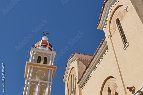 View on town hall and Saint Dionysios Church, Ionian Sea, Zakynthos island, Greece, Europe. photo