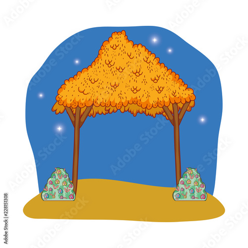 wooden manger cartoon