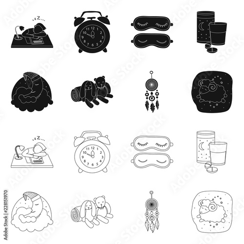 Vector illustration of dreams and night sign. Collection of dreams and bedroom stock symbol for web.