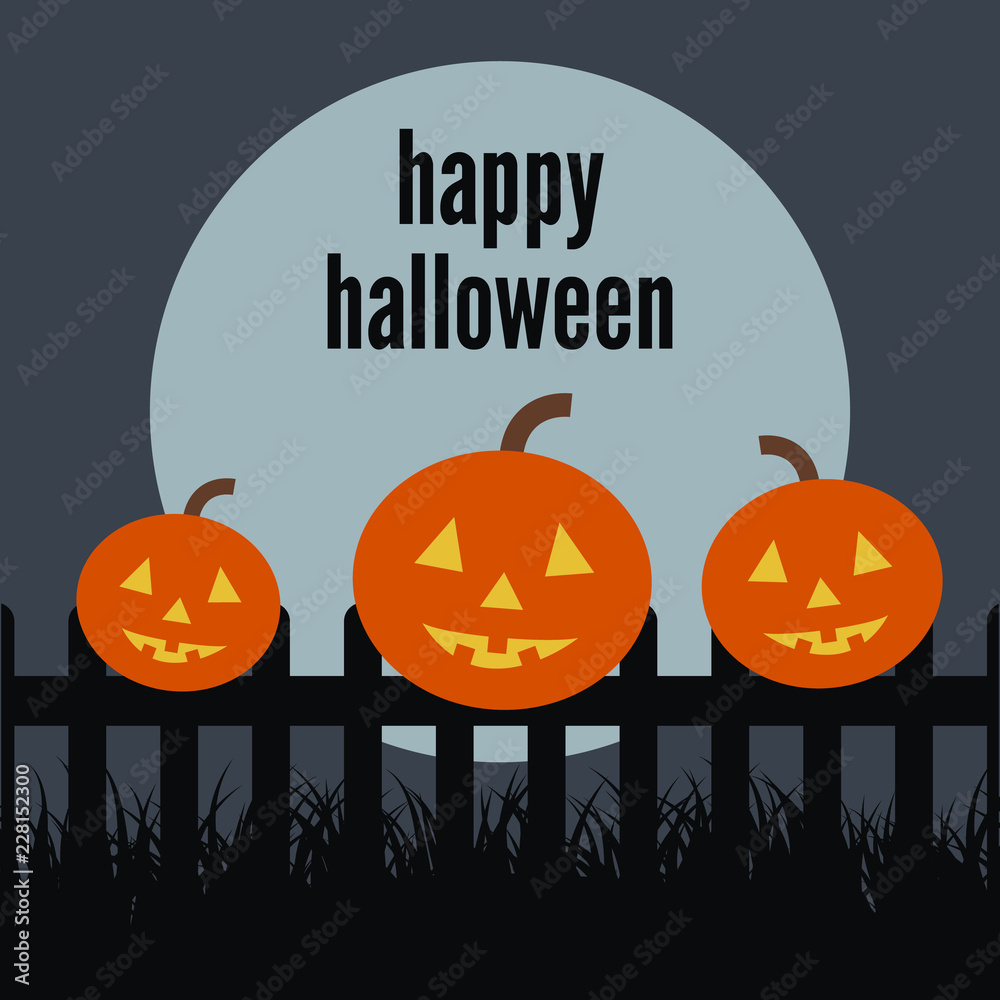 Happy Halloween Pumpkin on the fence Happy Halloween Pumpkin on the fence