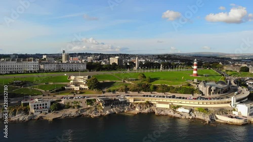 Drone push in over Plymouth Hoe, Devon, United Kingdom. photo