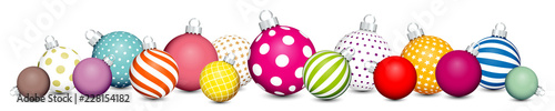 Banner Christmas Balls Pattern Color/White/Silver