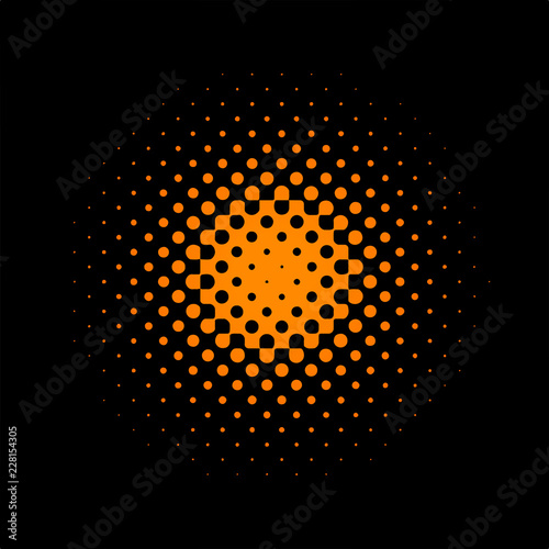 Halftone radial raster vector