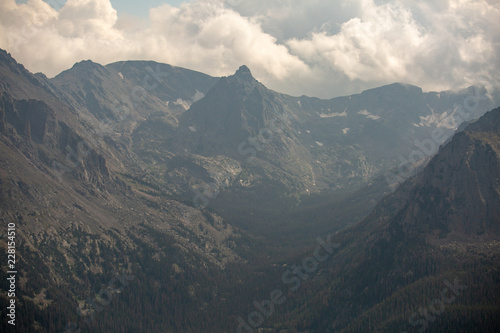 Sweeping views of Rocky Mountain park under cloudy skies as seen from the southern section of the park © Jeremy Francis