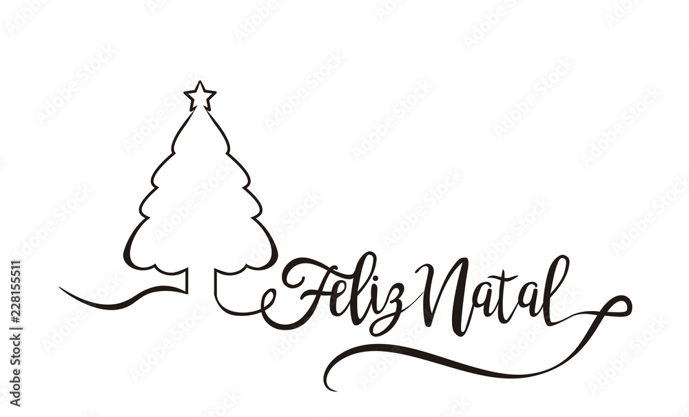 Feliz Natal is Merry Christmas in portuguese. Calligraphy brush banner vector. 