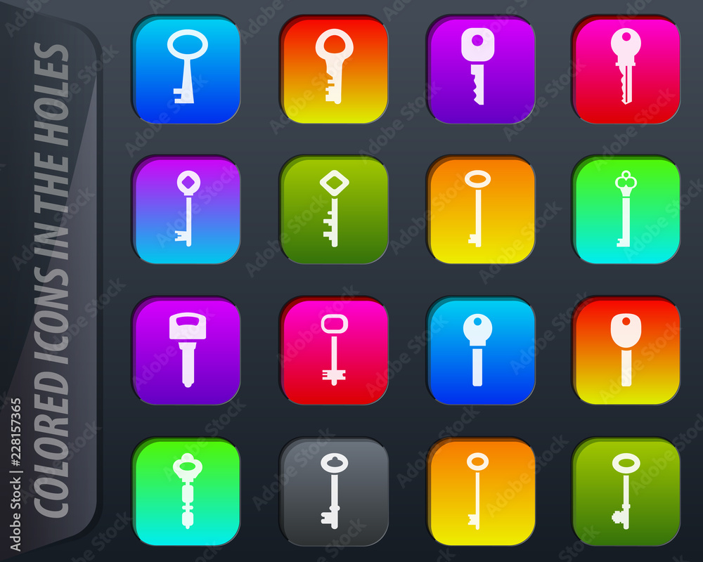 Lock and Key icons set Lock and Key icons set