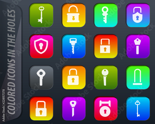 Lock and Key icons set