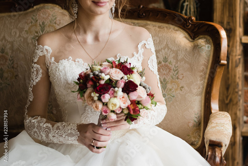 bride in a wedding dress photo