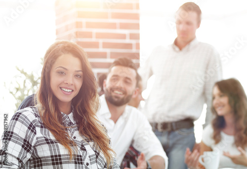 young business woman in creative office