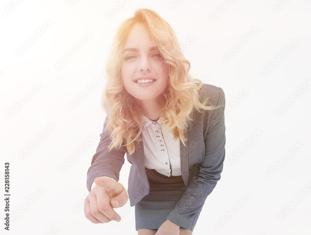 beautiful business woman showing forward beautiful business woman showing forward