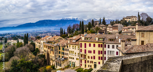 View from the Specola viewpoint at the village of Asolo, Treviso - Italy photo