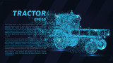 Tractor of particles. Tractor with body in front.