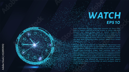 Particle clock. Time flies to the smallest detail.