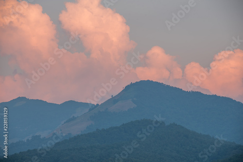 The mountains after sunset background nature