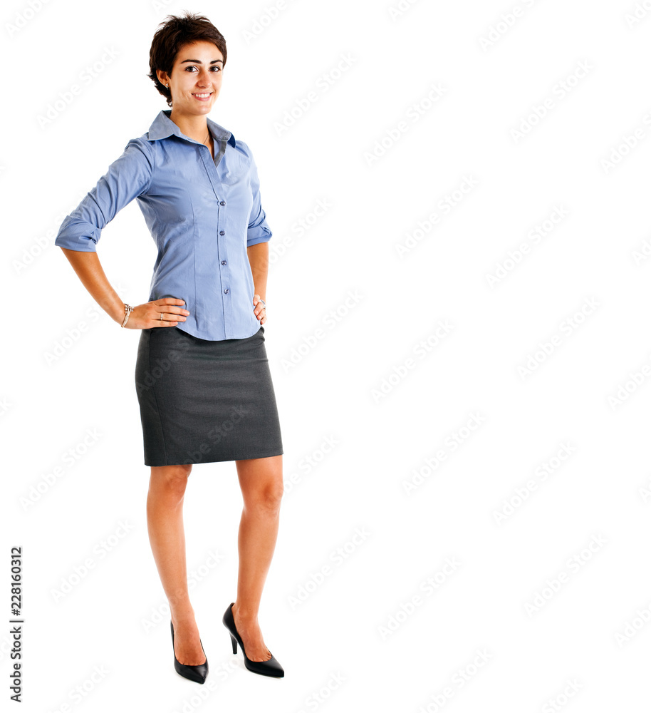 Beautiful businesswoman isolated on white full length Beautiful businesswoman isolated on white full length
