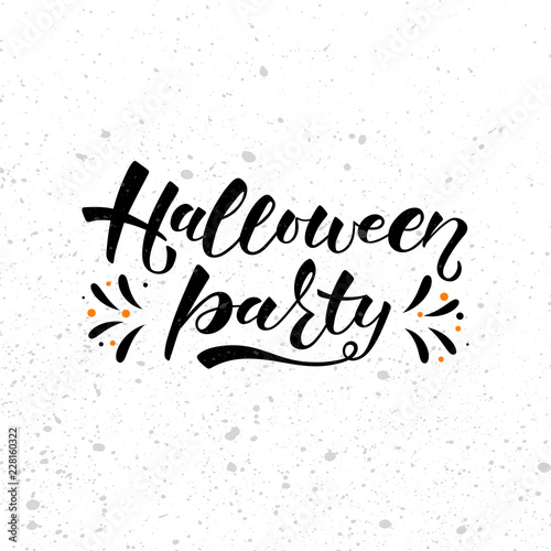 Halloween party-hand drawn lettering. Holliday calligraphy for banner  poster  greeting card  party invitation. Vector illustration EPS 10. 