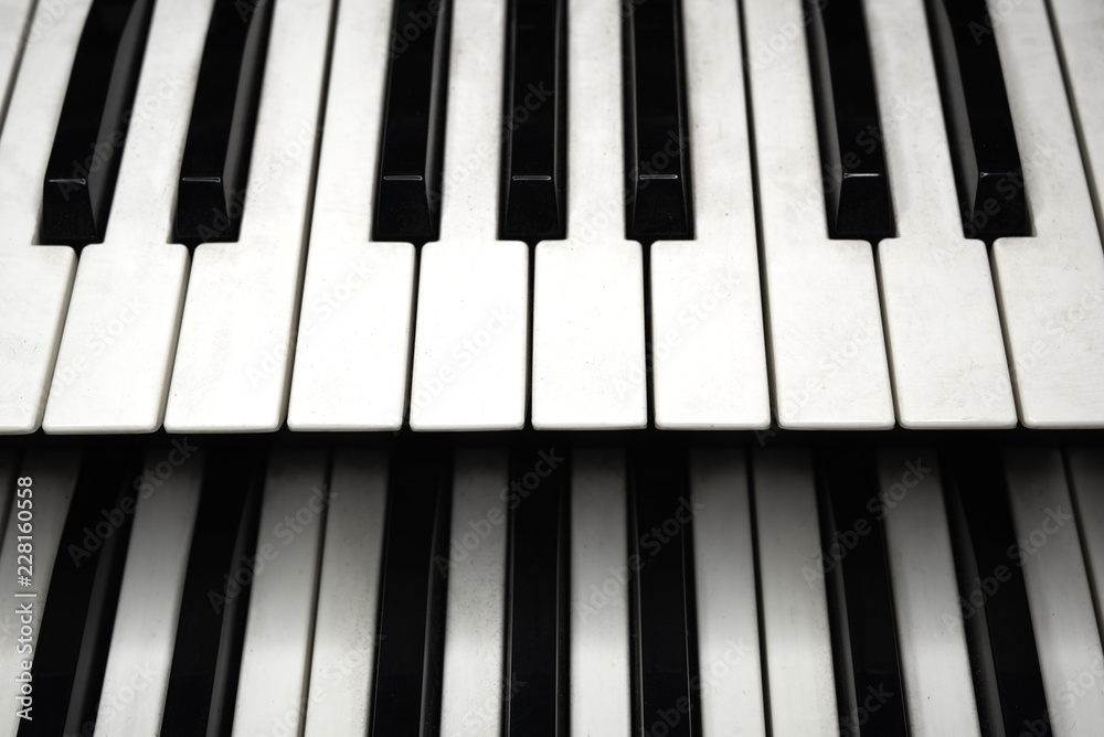 Zweireihige Orgel-Klaviatur Zweireihige Orgel-Klaviatur
