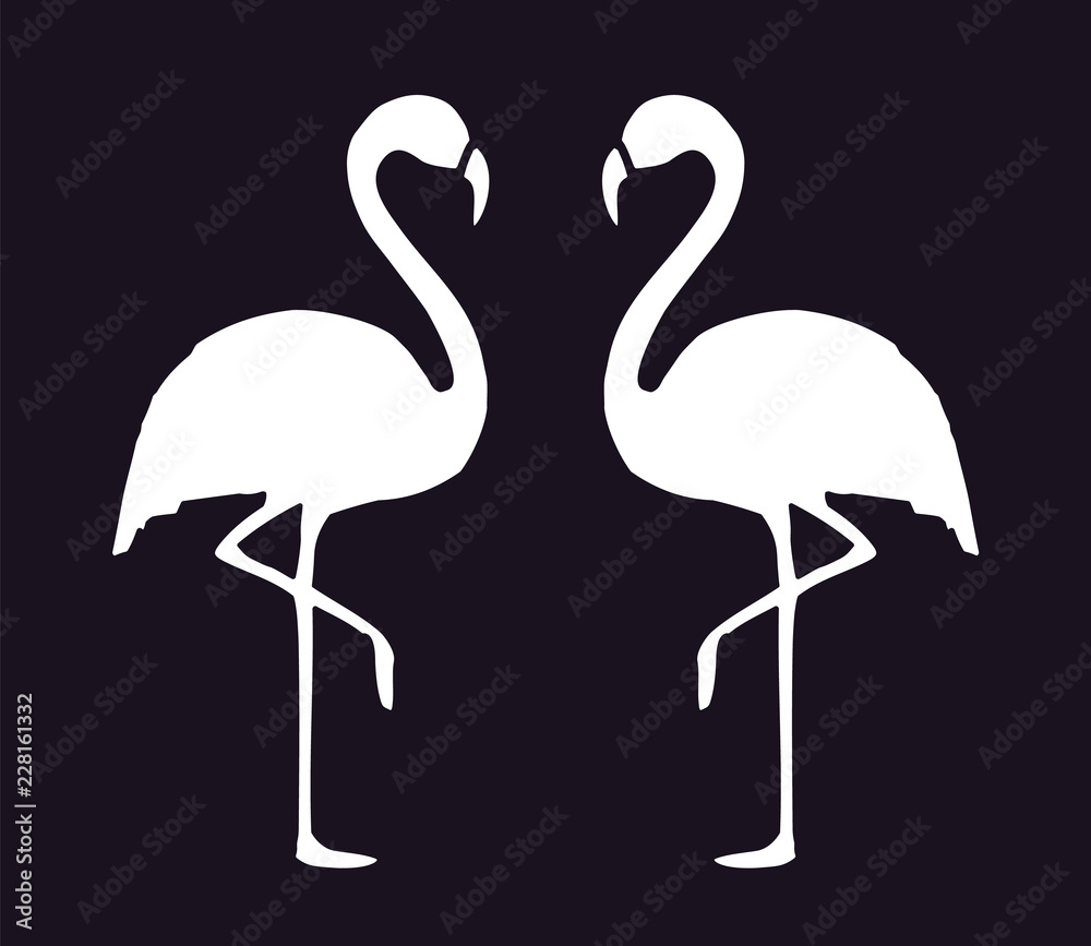 Fototapeta premium Flamingo Shape. Isolated. Vector.