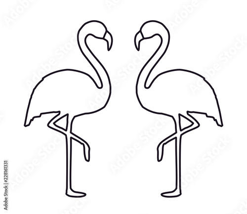 Flamingo Shape. Isolated. Vector.