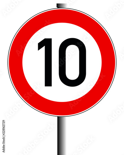 Schild 10 Km/h