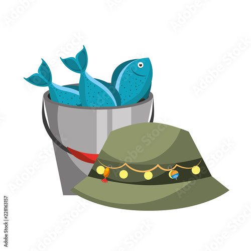 hat and bucket fishes fishing equipment hobby