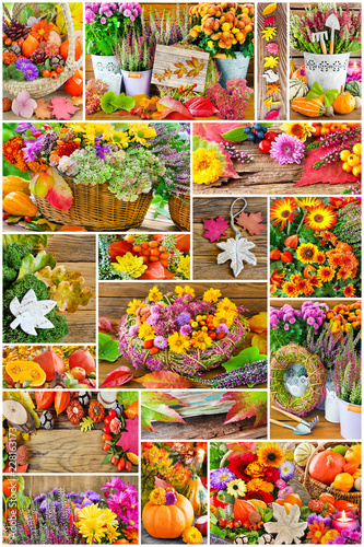 Herbst - Dekoration mit Blumen - Autumn decorations