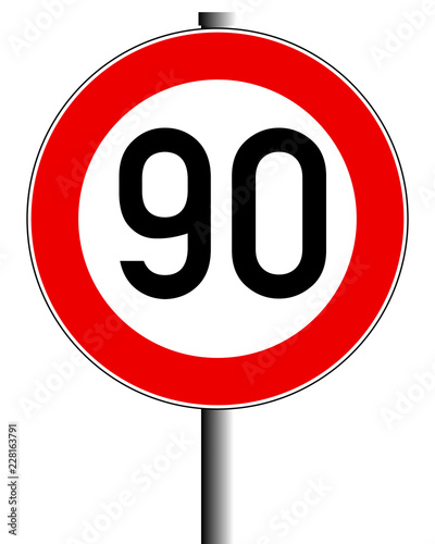 Schild 90 Km/h