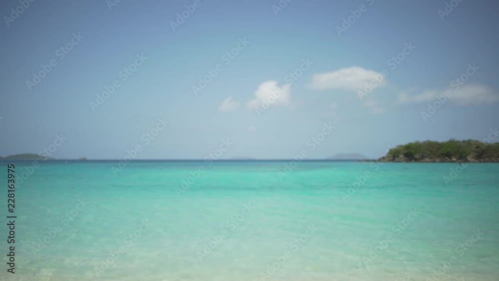 Background Plate of Empty shot of the Caribbean ocean with blue waters Background Plate of Empty shot of the Caribbean ocean with blue waters