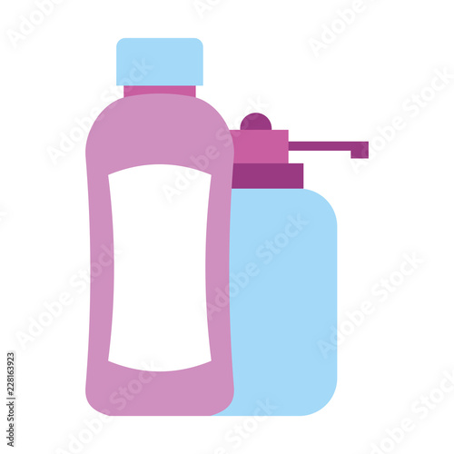 shampoo bottle and liquid soap bathroom