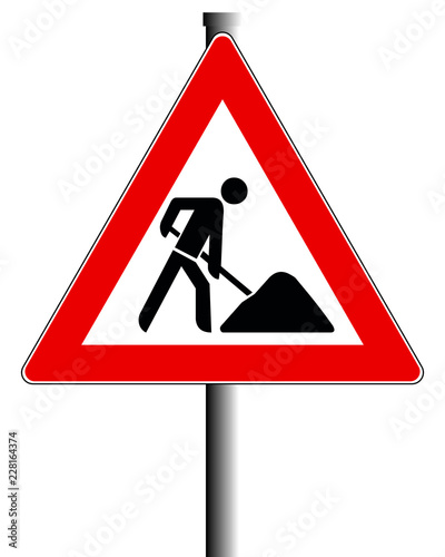 Schild Baustelle