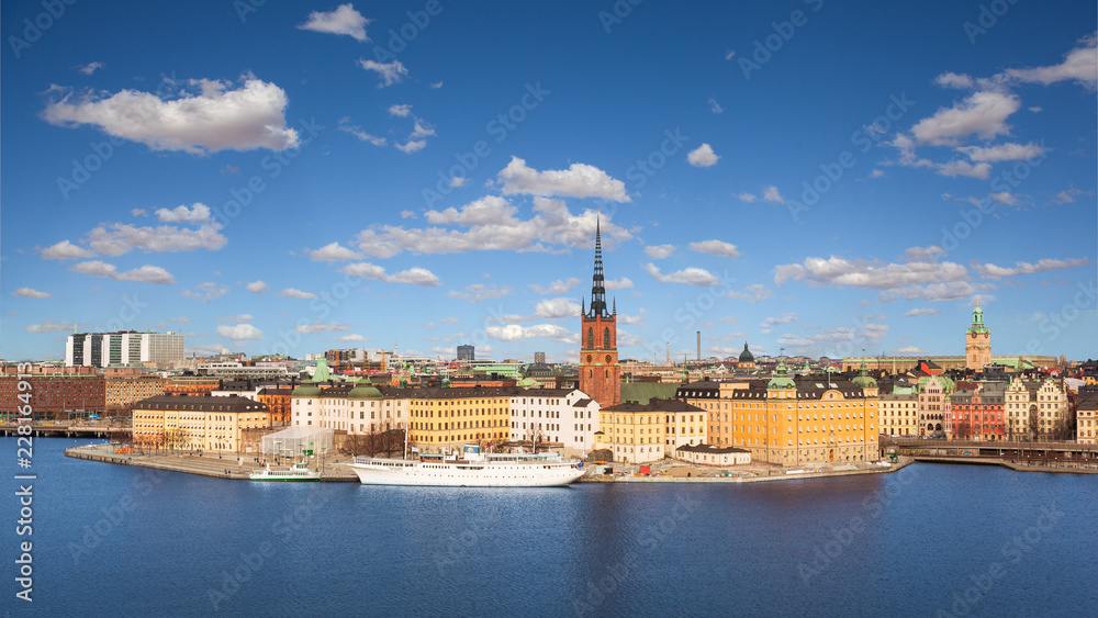 The old city (Gamla Stan) on a beautiful sunny day, Stockholm, Sweden
