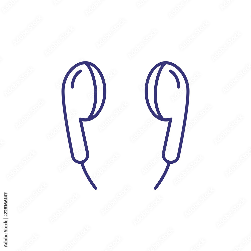 Earbuds line icon. Earphones, accessory, audio. Music concept. Vector  illustration can be used for topics like audiobook, radio, sound  Stock-Vektorgrafik | Adobe Stock