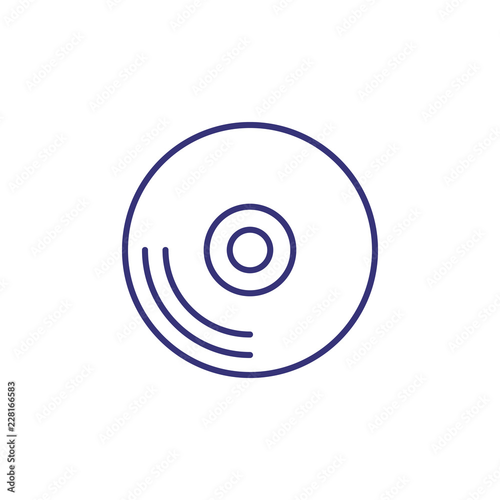 Vinyl record line icon. Dj, album, melody. Song concept. Vector illustration can be used for topics like music, entertainment, radio Vinyl record line icon. Dj, album, melody. Song concept. Vector illustration can be used for topics like music, entertainment, radio