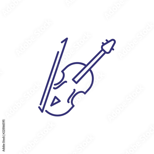 Violin line icon. Bow, fiddle, string. Classical music concept. Vector illustration can be used for topics like symphony, concert, rehearsal
