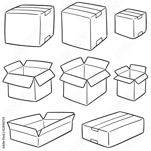 vector set of box