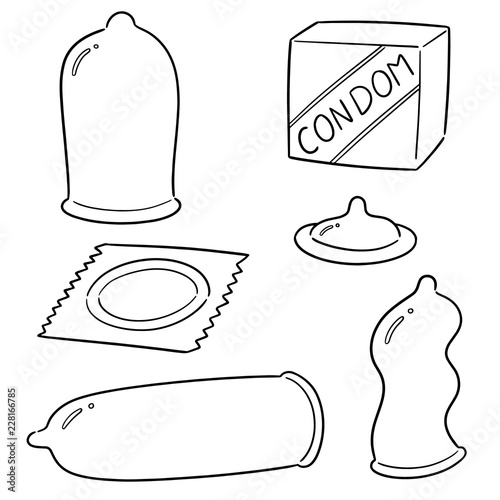 vector set of condom