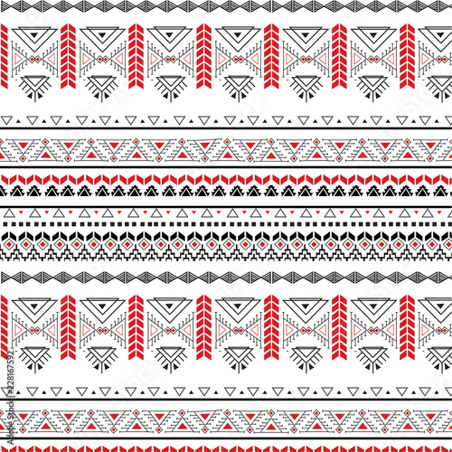 Tribal seamless pattern - Berber black signs ,vector illustration photo
