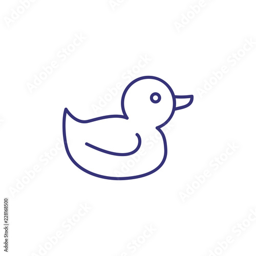 Duck toy line icon. Toy concept. Childhood  toy  newborn. Vector illustration for topics like childhood  nursery  playing