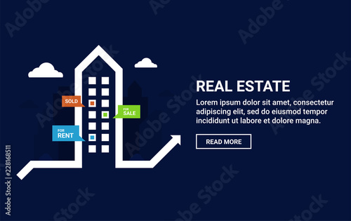 Real estate graphic design for website headers and social media