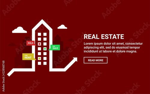 Real estate graphic design for website headers and social media