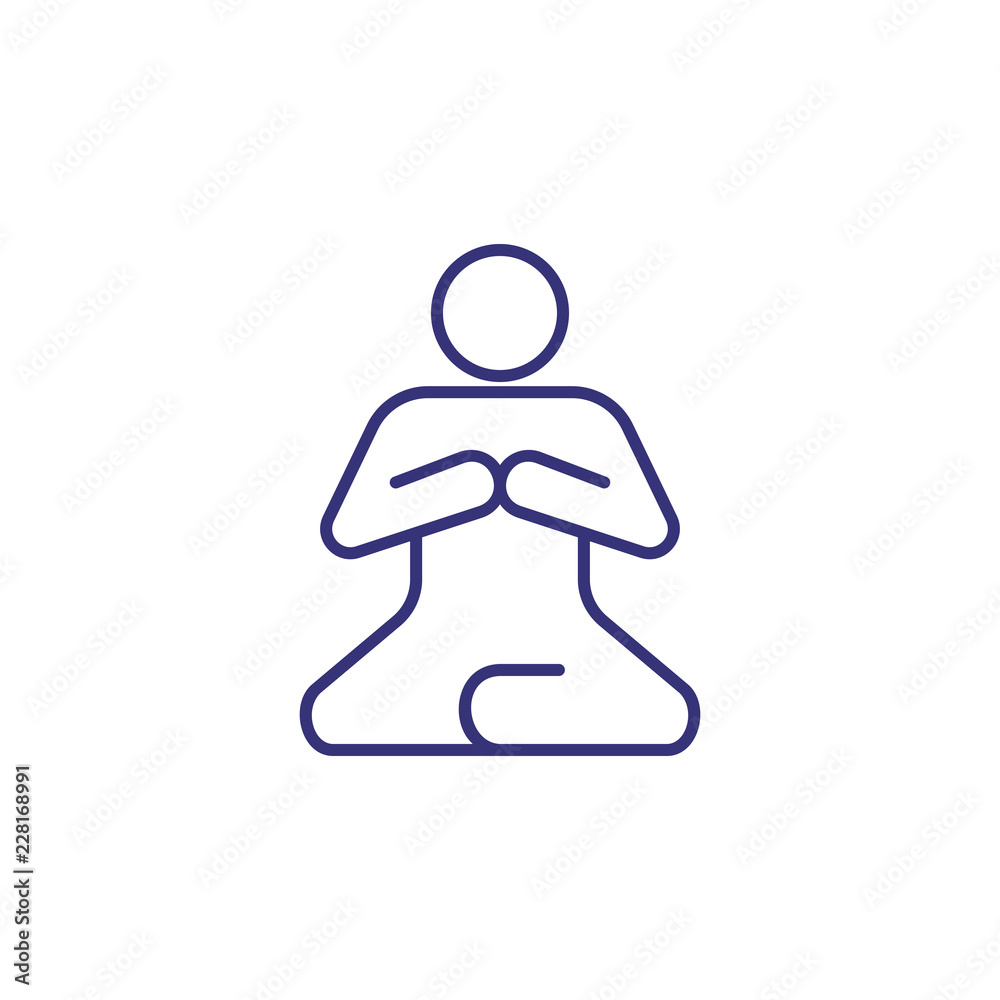 Yoga line icon. Healthy lifestyle concept. Relaxation, healthy lifestyle, meditation. Vector illustration for topics like fitness, training, yoga practice Yoga line icon. Healthy lifestyle concept. Relaxation, healthy lifestyle, meditation. Vector illustration for topics like fitness, training, yoga practice