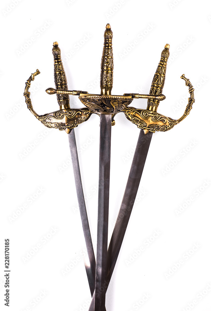 sword hilt on white background