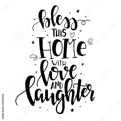 Hand drawn typography poster. Conceptual handwritten phrase Home and Family T shirt hand lettered calligraphic design. Inspirational vector