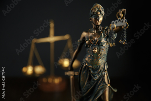 The Statue of Justice symbol, legal law concept image