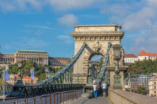Chain Bridge over the Danube River in Budapest