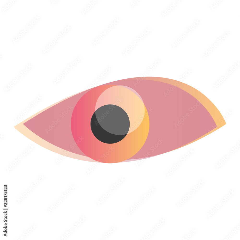 human eye isometric on white background human eye isometric on white background
