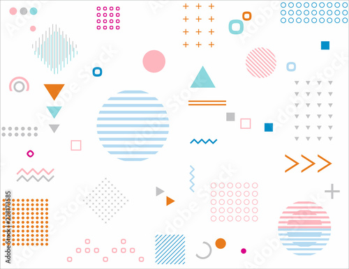 Hipster abstract color pattern. Geometric forms, line, shapes background.