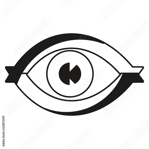 human eye isometric on white background