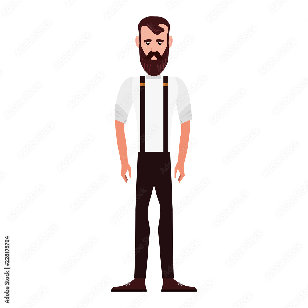 hipster man character on white background hipster man character on white background